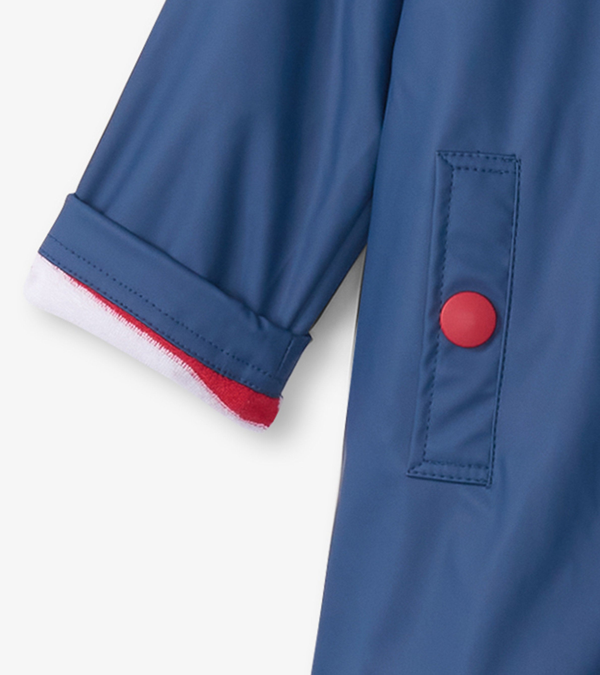 Hatley Kids Navy & Red Button-Up Rain Jacket
