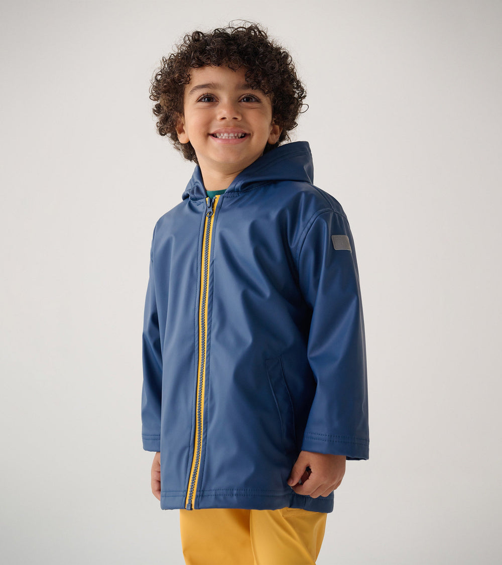 Hatley Kids Navy Zip-Up Rain Jacket