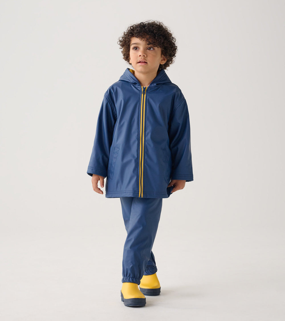 Hatley Kids Navy Zip-Up Rain Jacket