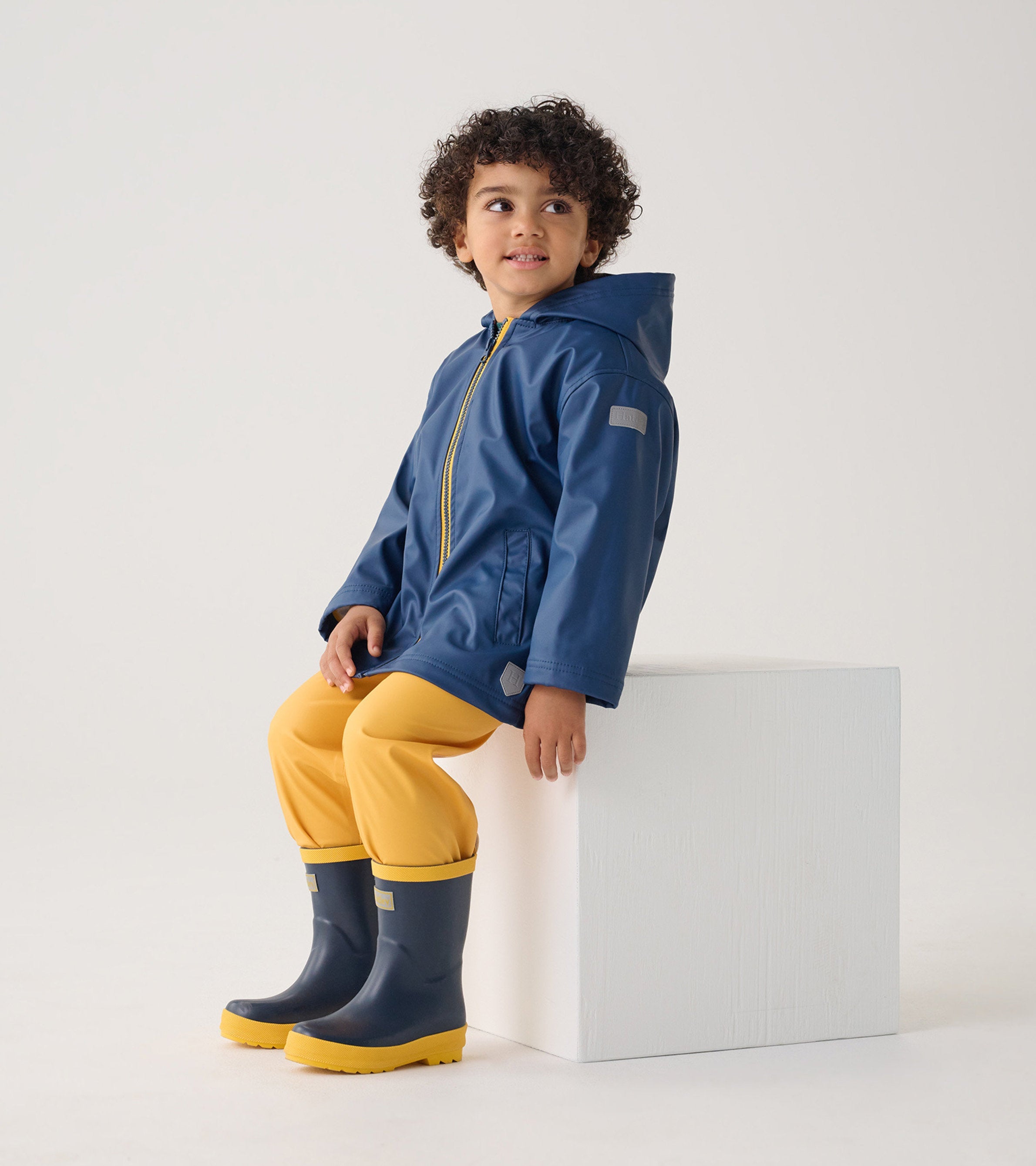 Hatley Kids Navy Zip-Up Rain Jacket