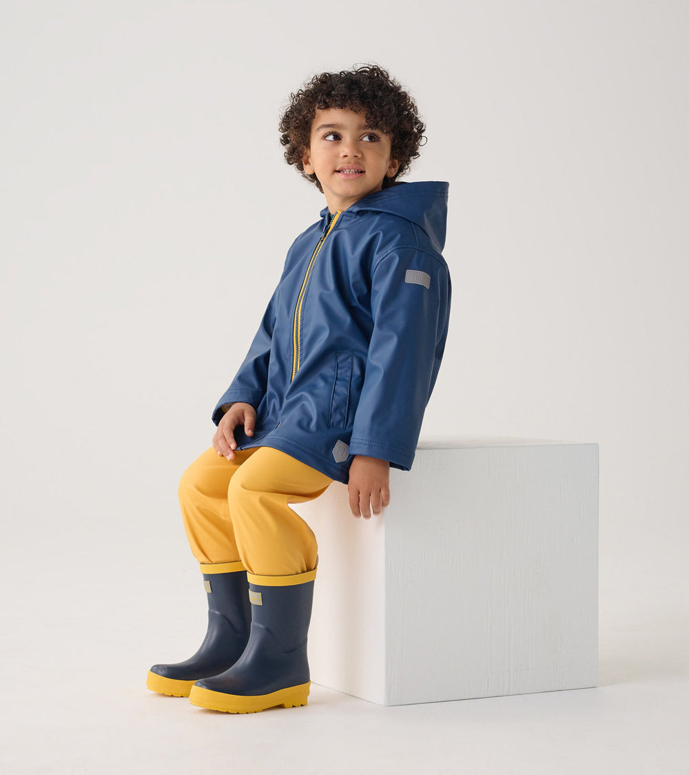 Hatley Kids Navy Zip-Up Rain Jacket