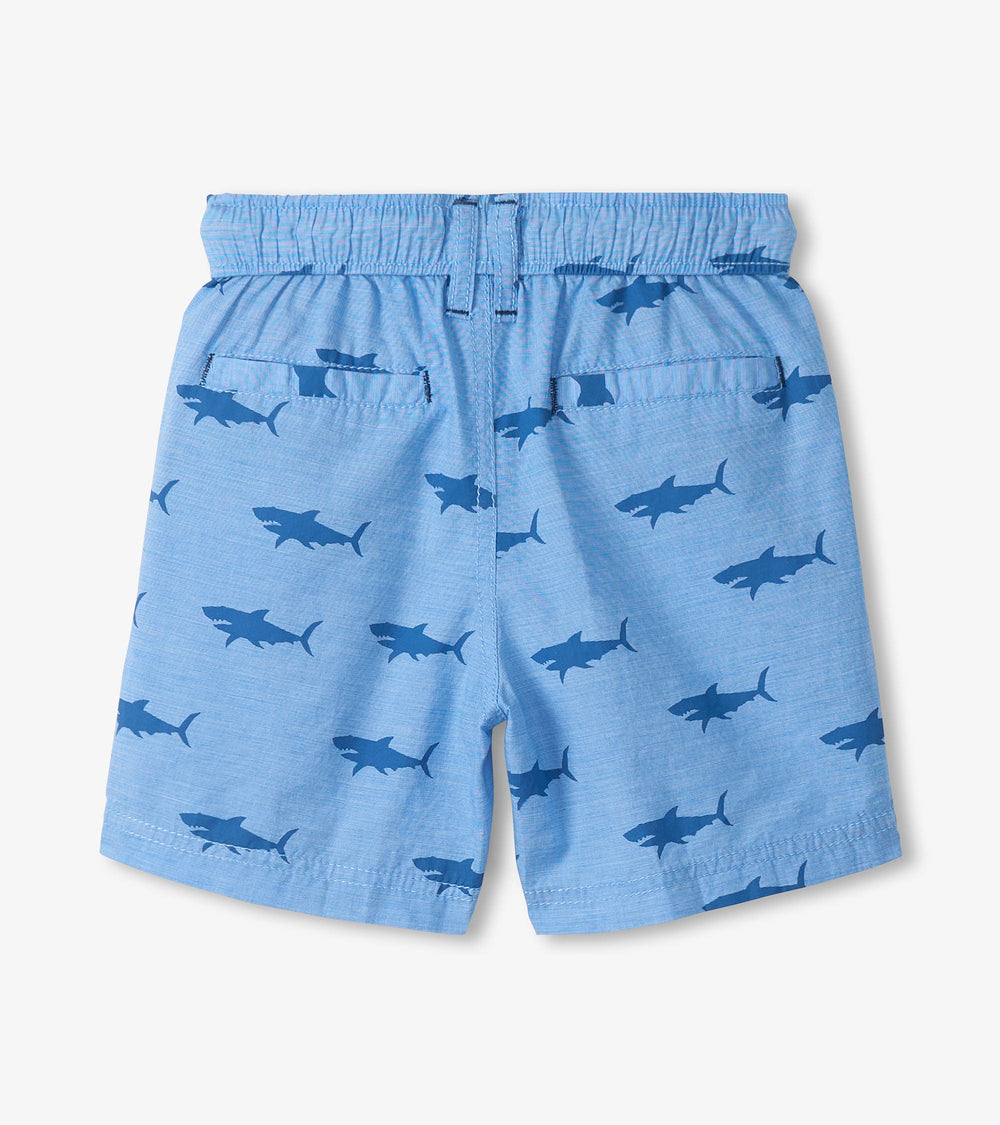 Hatley Boys Sharks Oxford Woven Shorts