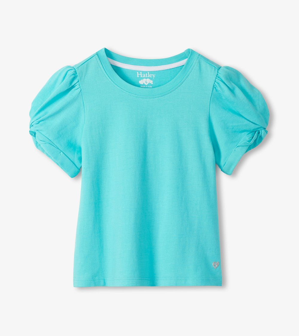 Hatley Girls Blue Radiance Twisted Sleeve T-Shirt