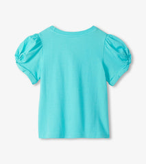 Hatley Girls Blue Radiance Twisted Sleeve T-Shirt