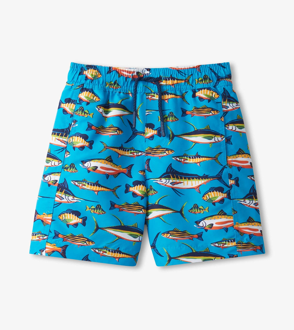 Hatley Boys Lots Of Fish Swim Trunks