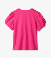 Hatley Girls Pink Twisted Sleeve Tee