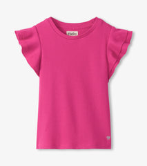 Hatley Girls Raspberry Rose Ruffle Sleeve Tank