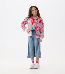 Hatley Girls Smokey Blue Wash Cropped Paperbag Pants
