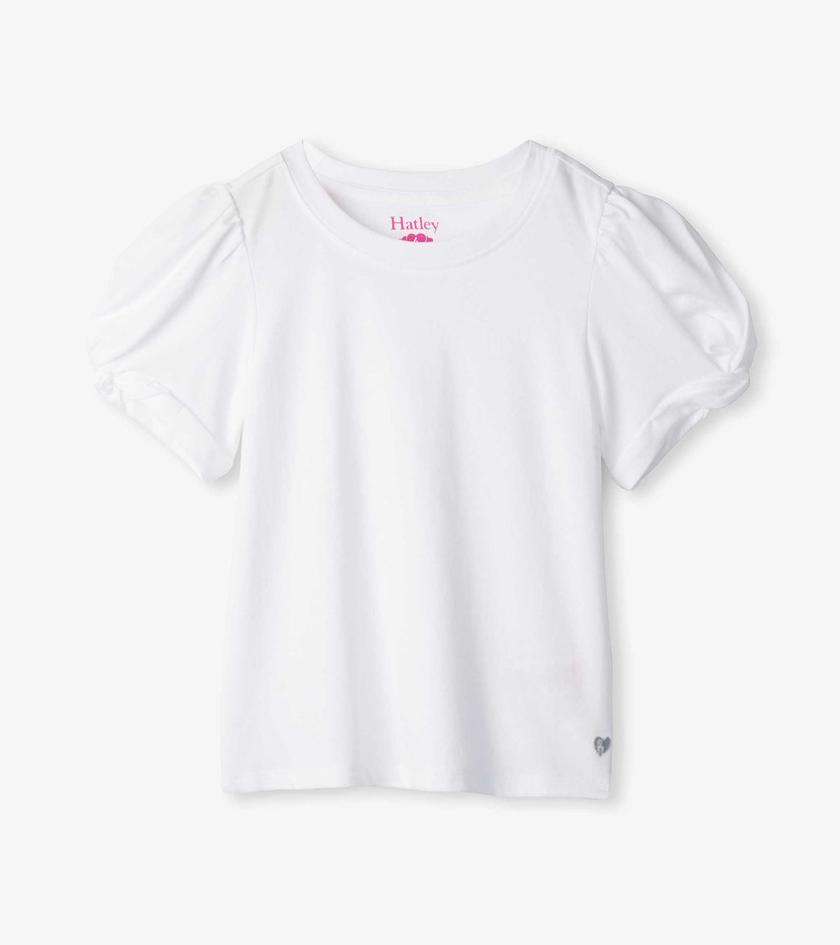 Hatley Girls White Twisted Sleeve Tee