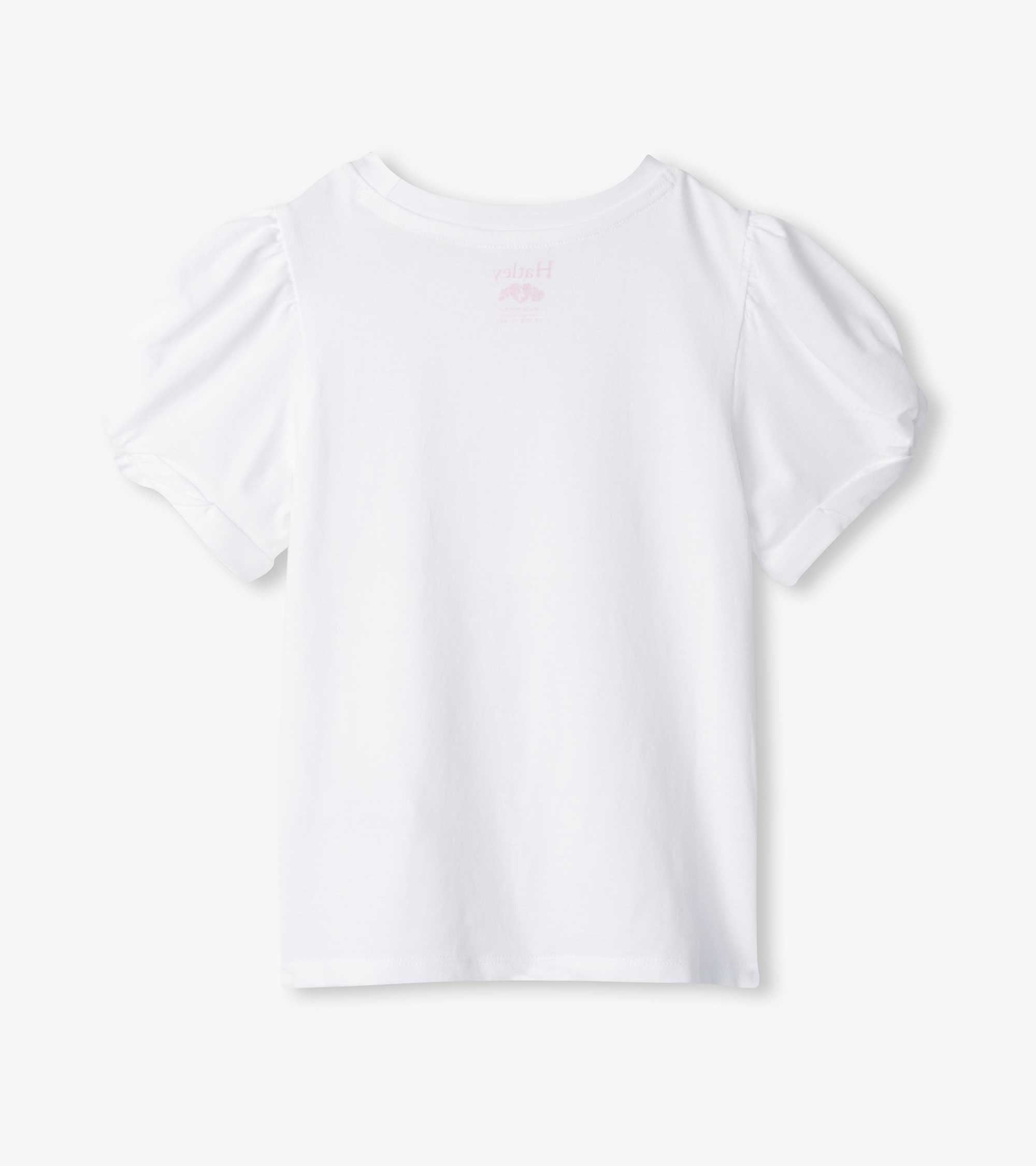 Hatley Girls White Twisted Sleeve Tee