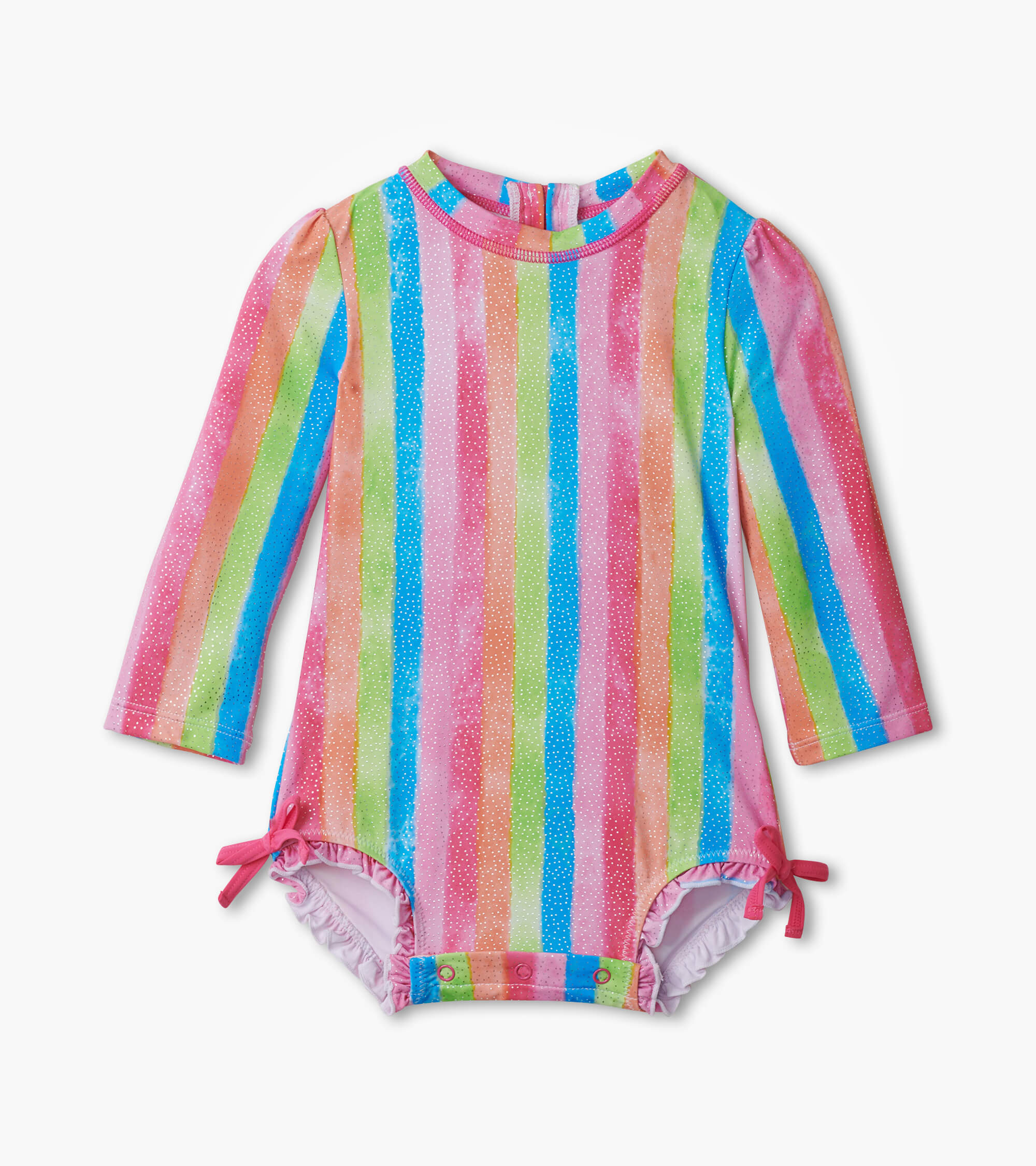 Hatley Baby Girls Rainbow Stripes Rashguard Swimsuit