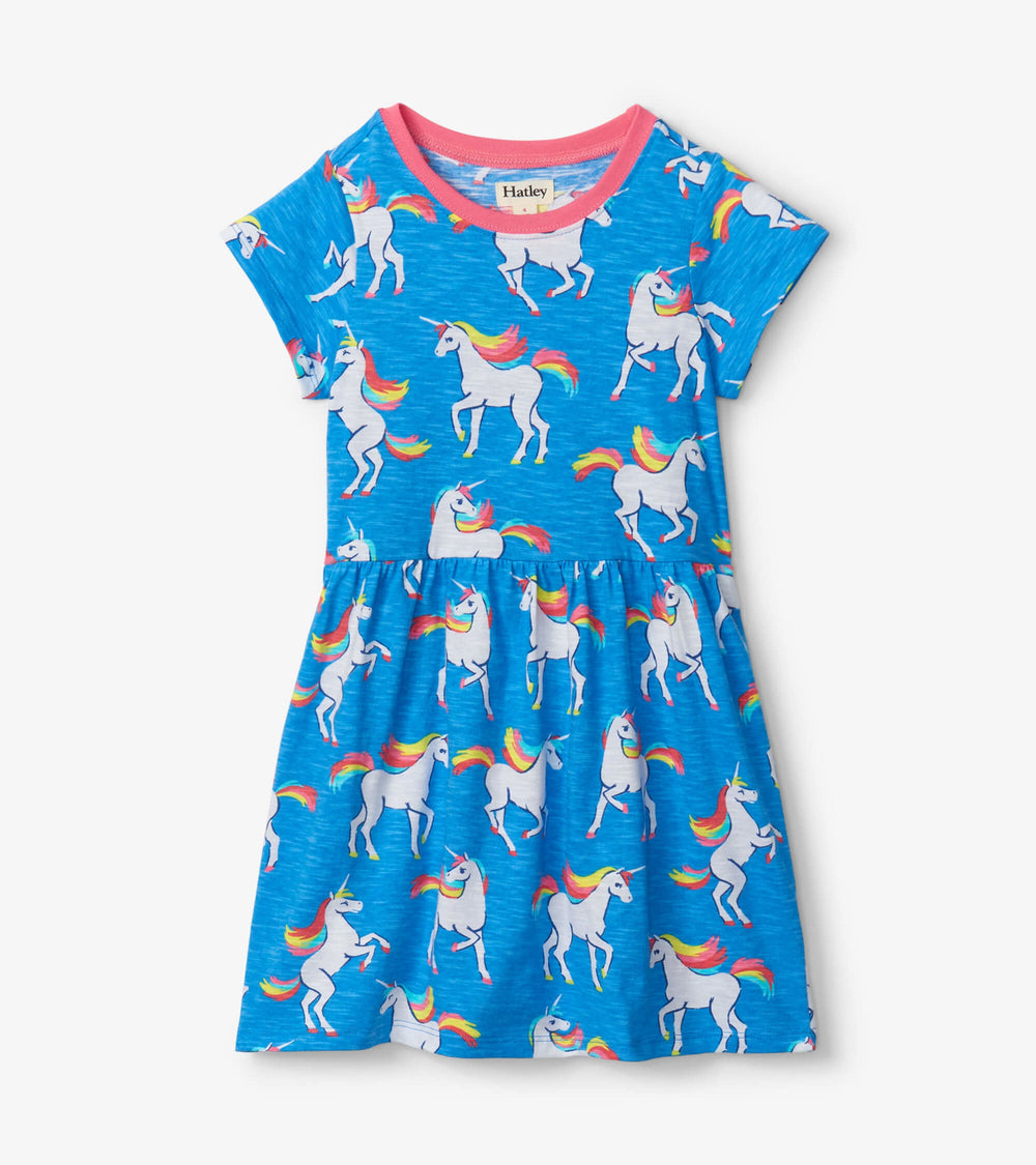 Hatley Unicorn Sky Dance Short Sleeved Skater Dress