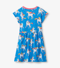 Hatley Unicorn Sky Dance Short Sleeved Skater Dress