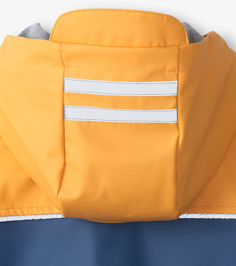 Hatley Kids Yellow & Navy Zip-Up Rain Jacket
