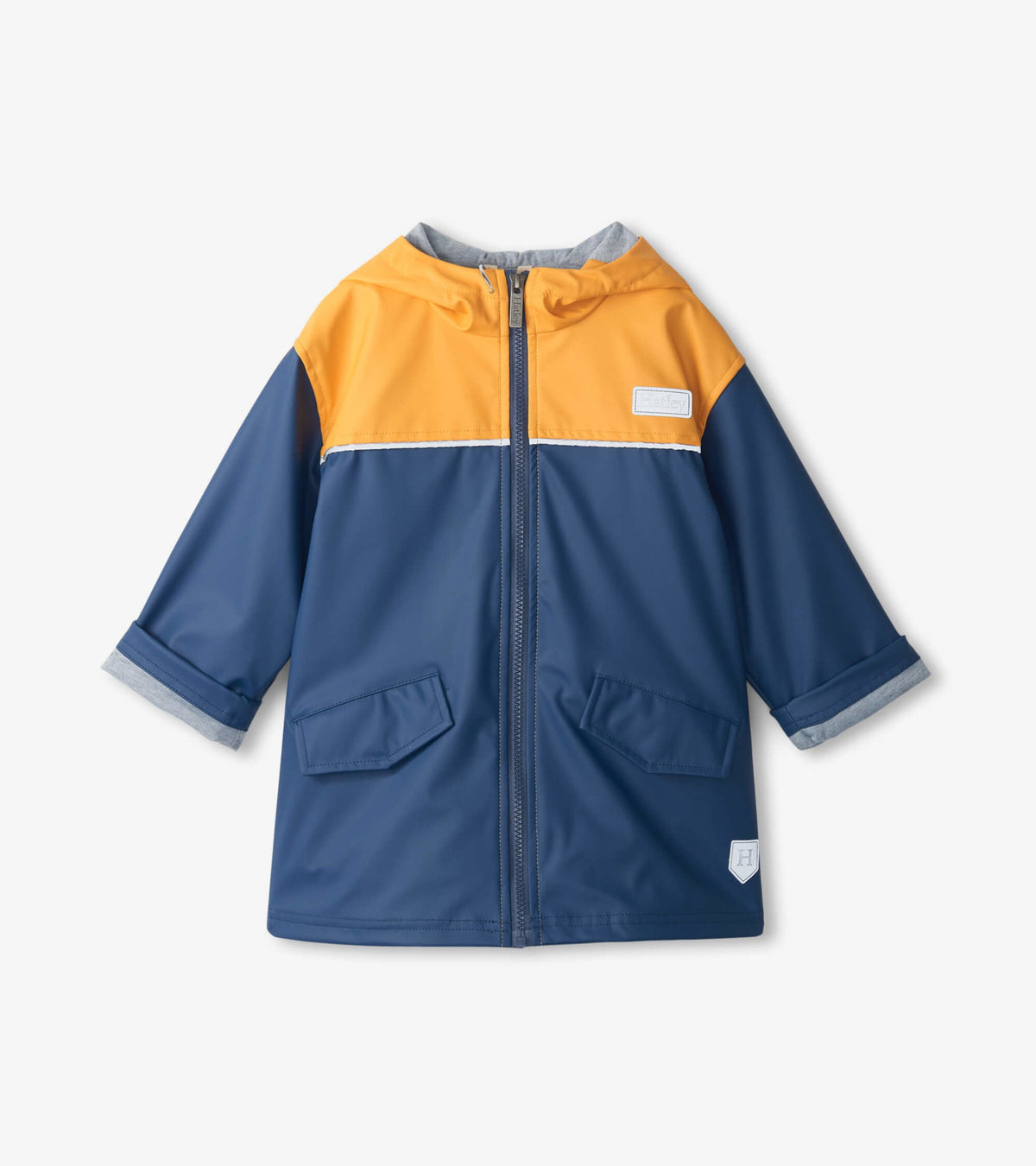 Hatley Kids Yellow & Navy Zip-Up Rain Jacket