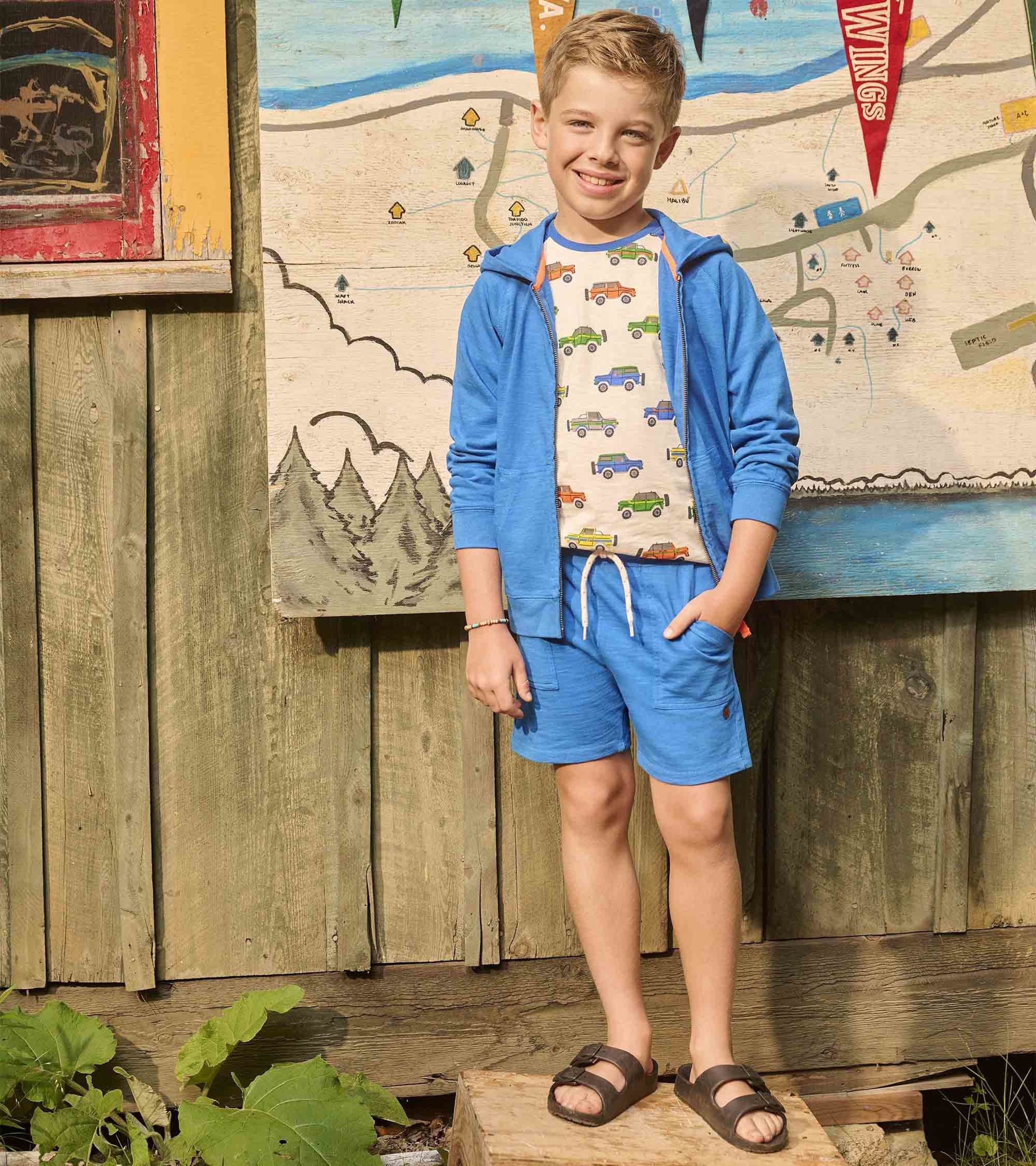 Hatley Boys Deep Blue Sky Zip-Up Hoodie