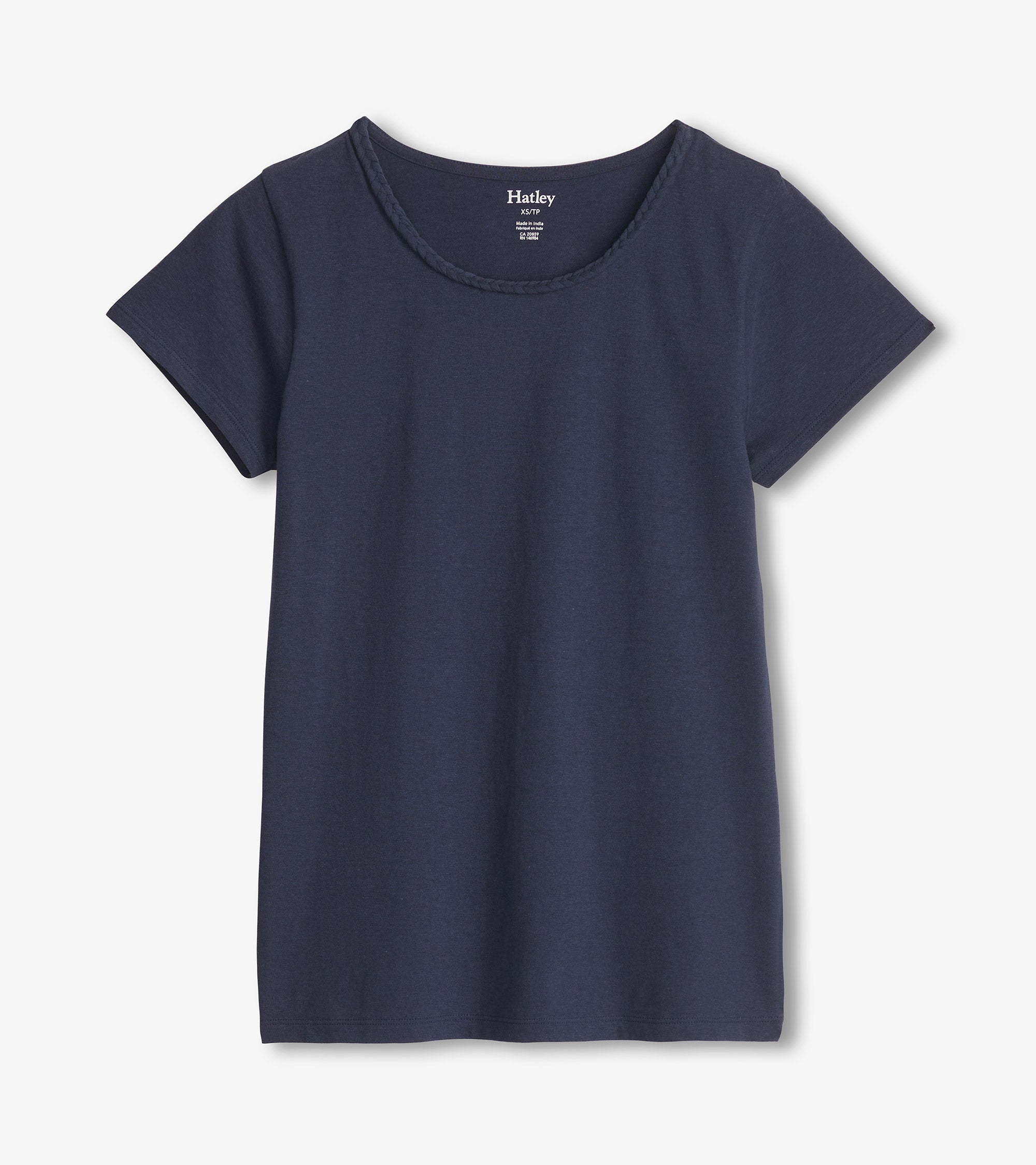 Hatley Braided Neck Tee - Navy