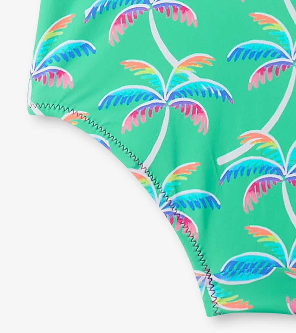 Hatley Girls Rainbow Palm Shoulder Shoulder Bow Swimsuit