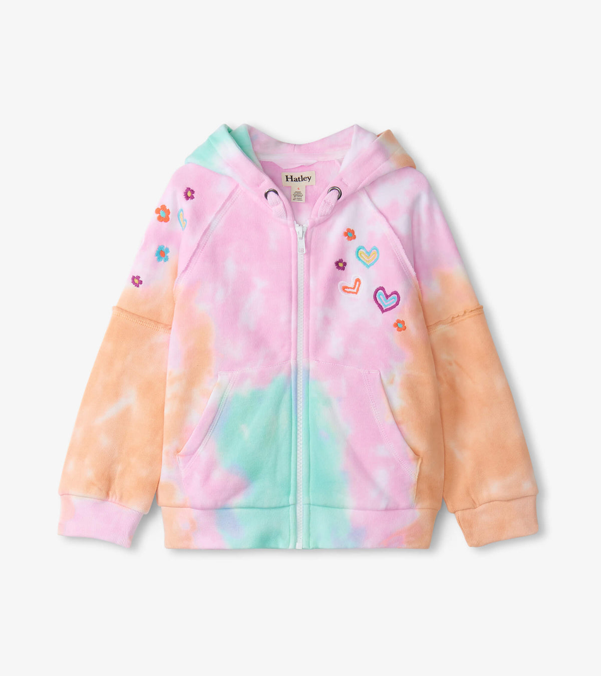 Hatley Girls Summer Waves Tie Dye Hoodie