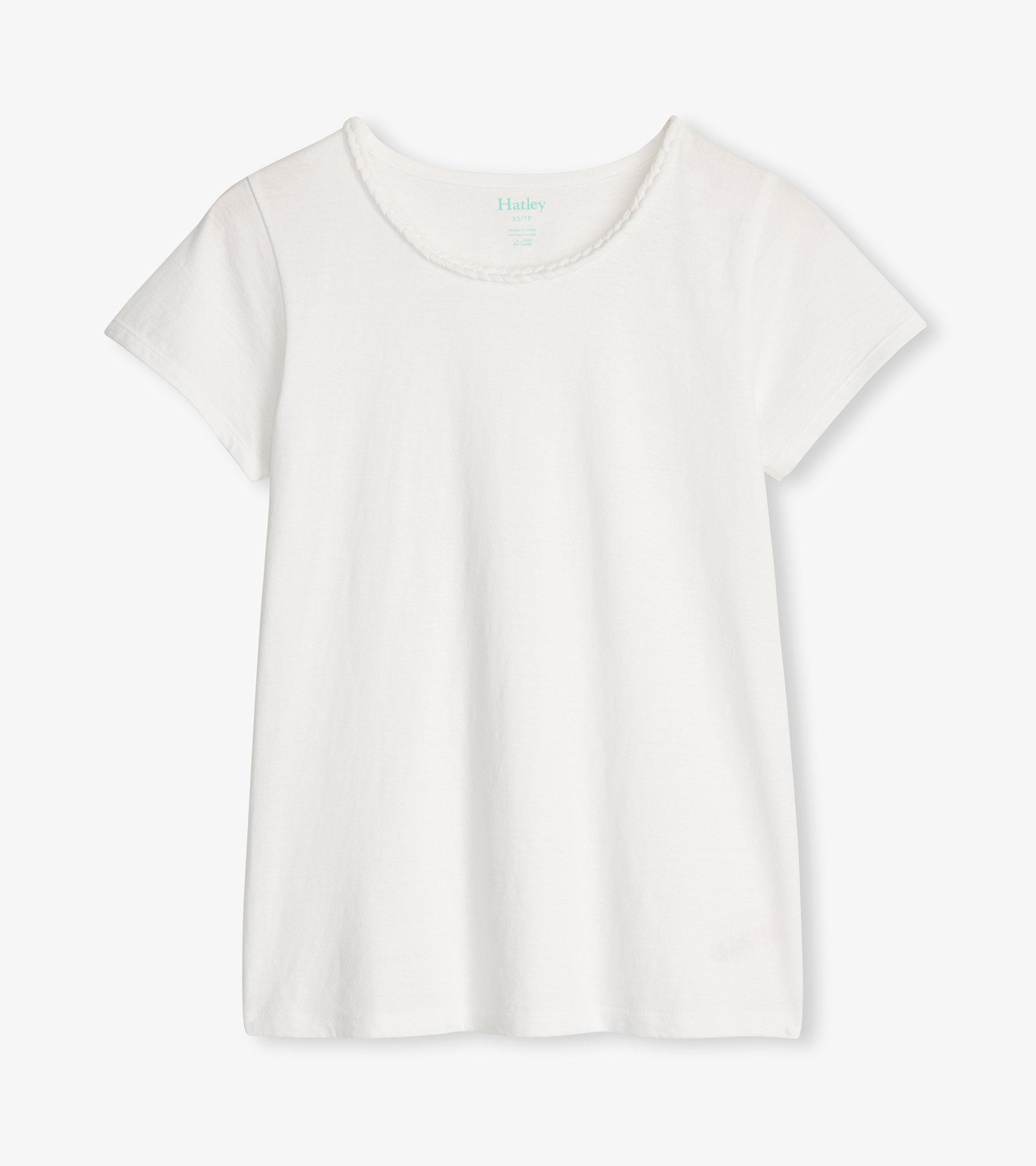 Hatley Braided Neck Tee - White