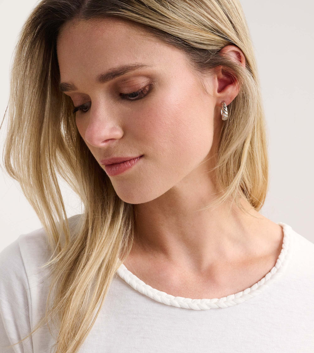 Hatley Braided Neck Tee - White