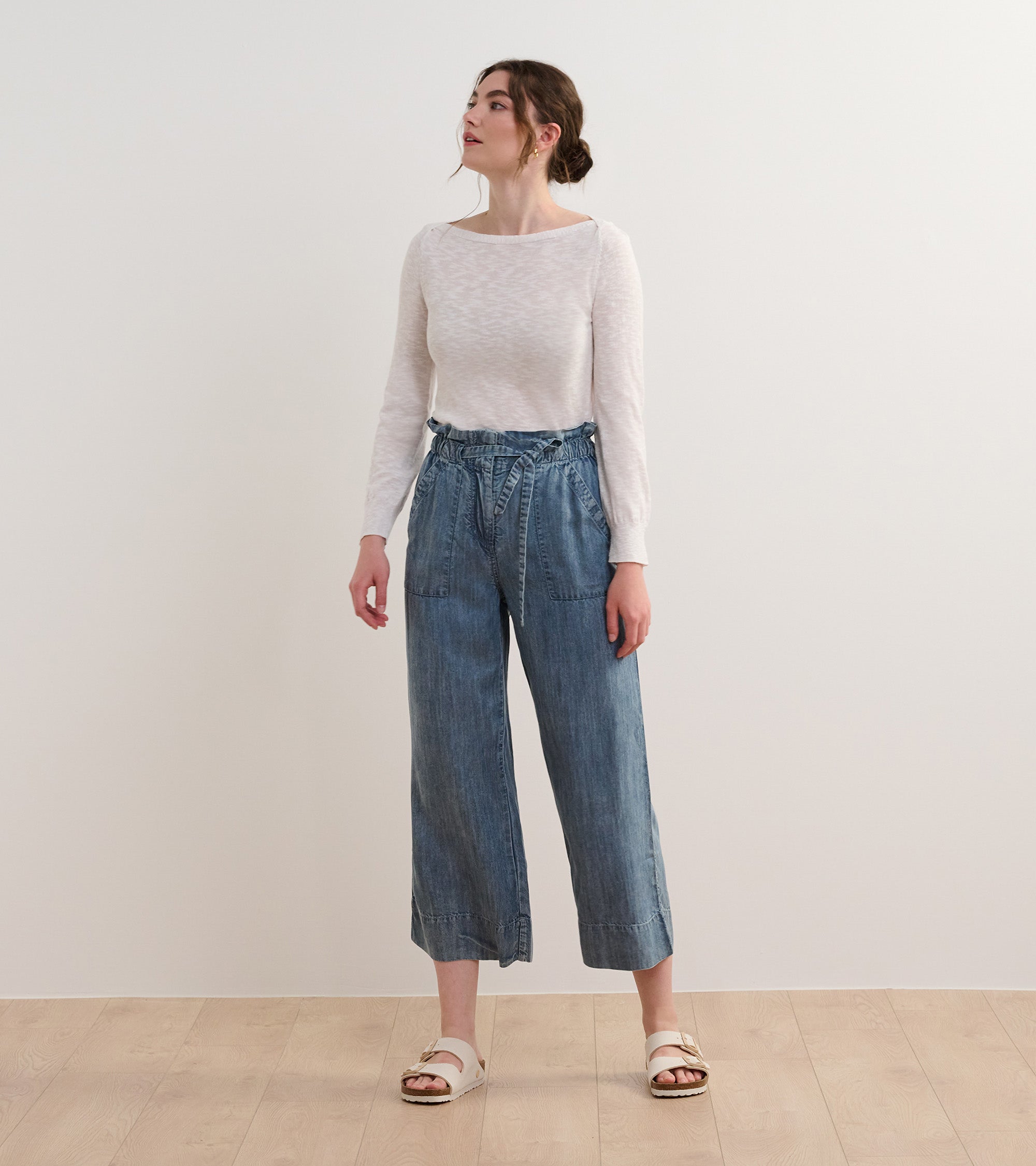 Hatley 3/4 Sleeve Knit Breton - White
