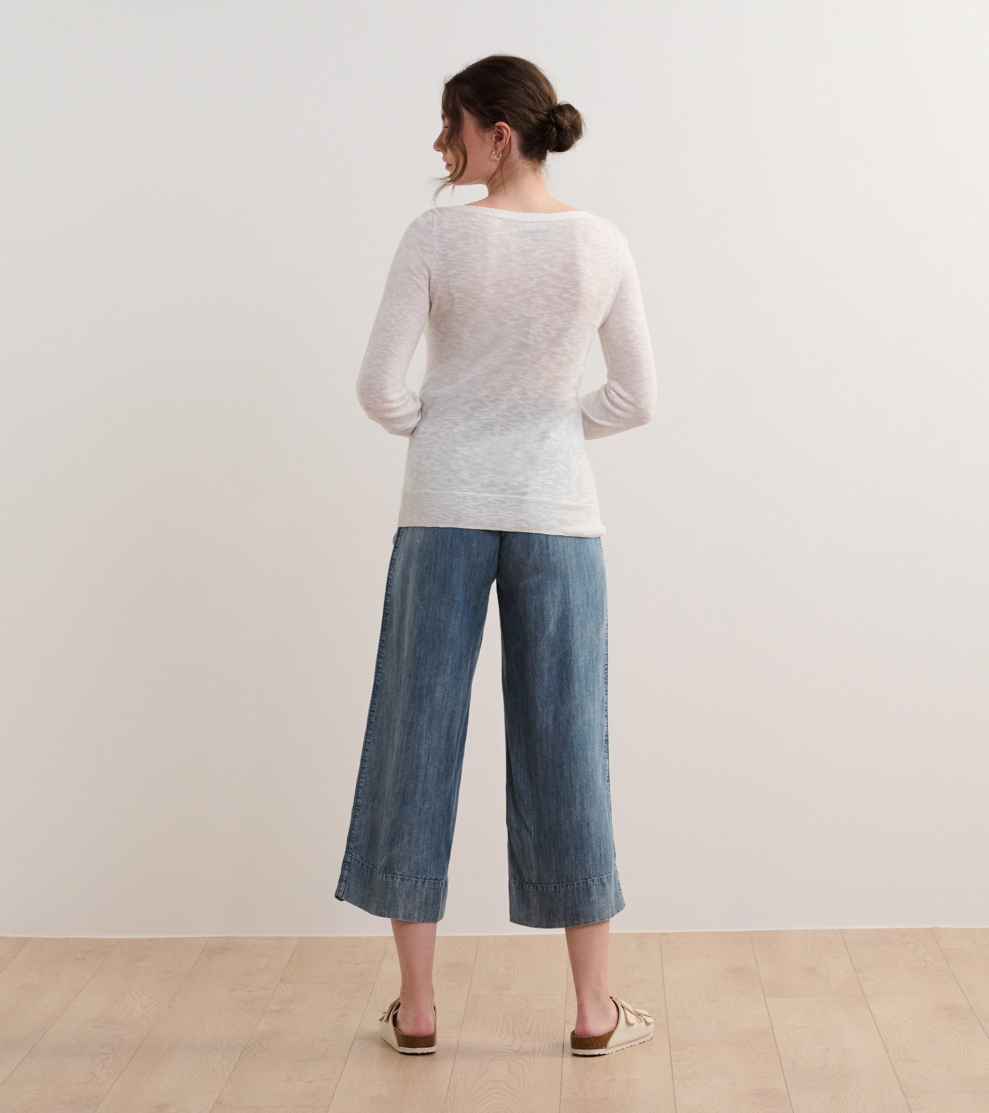 Hatley 3/4 Sleeve Knit Breton - White