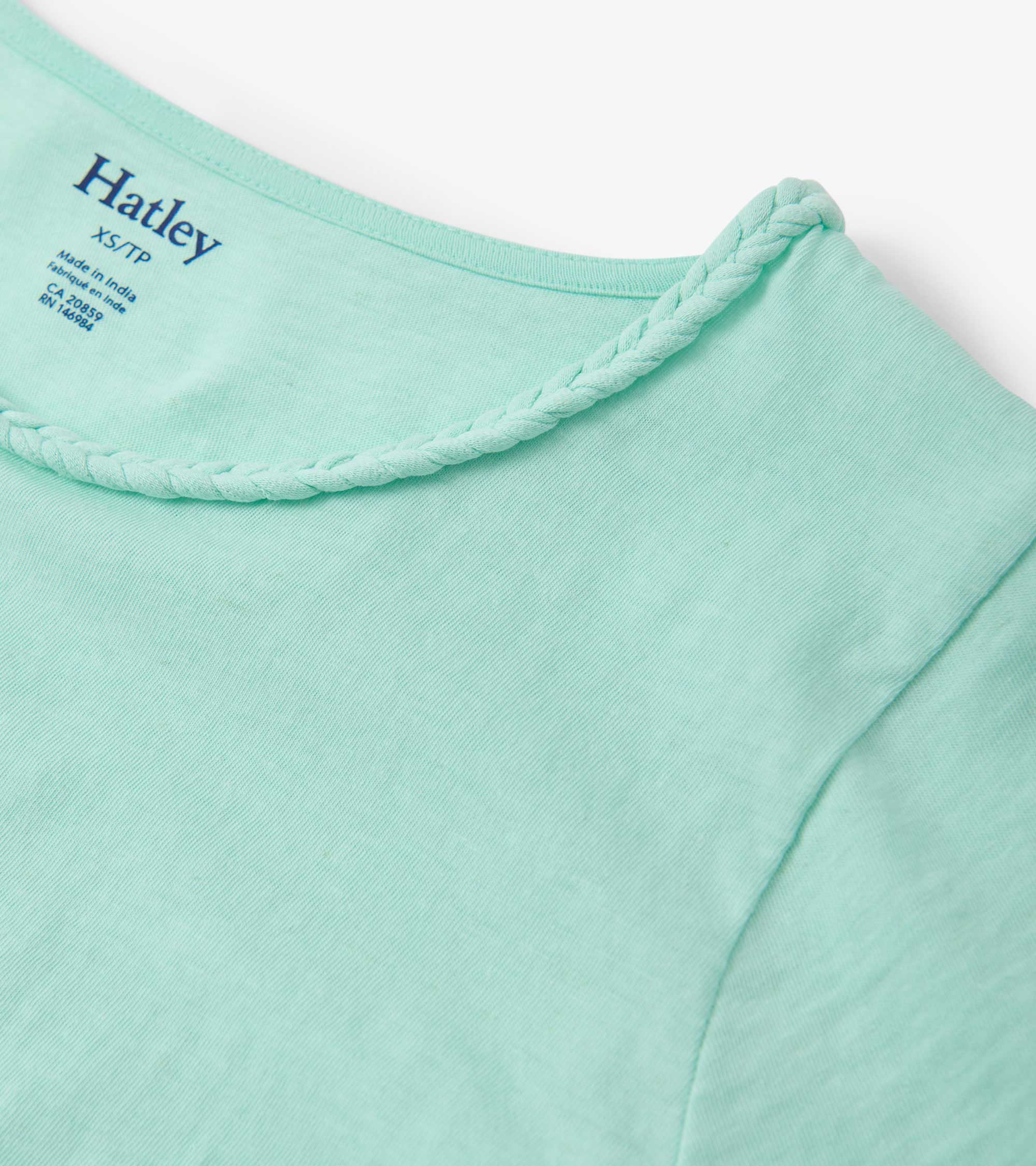 Hatley Braided Neck Tee - Aruba Blue