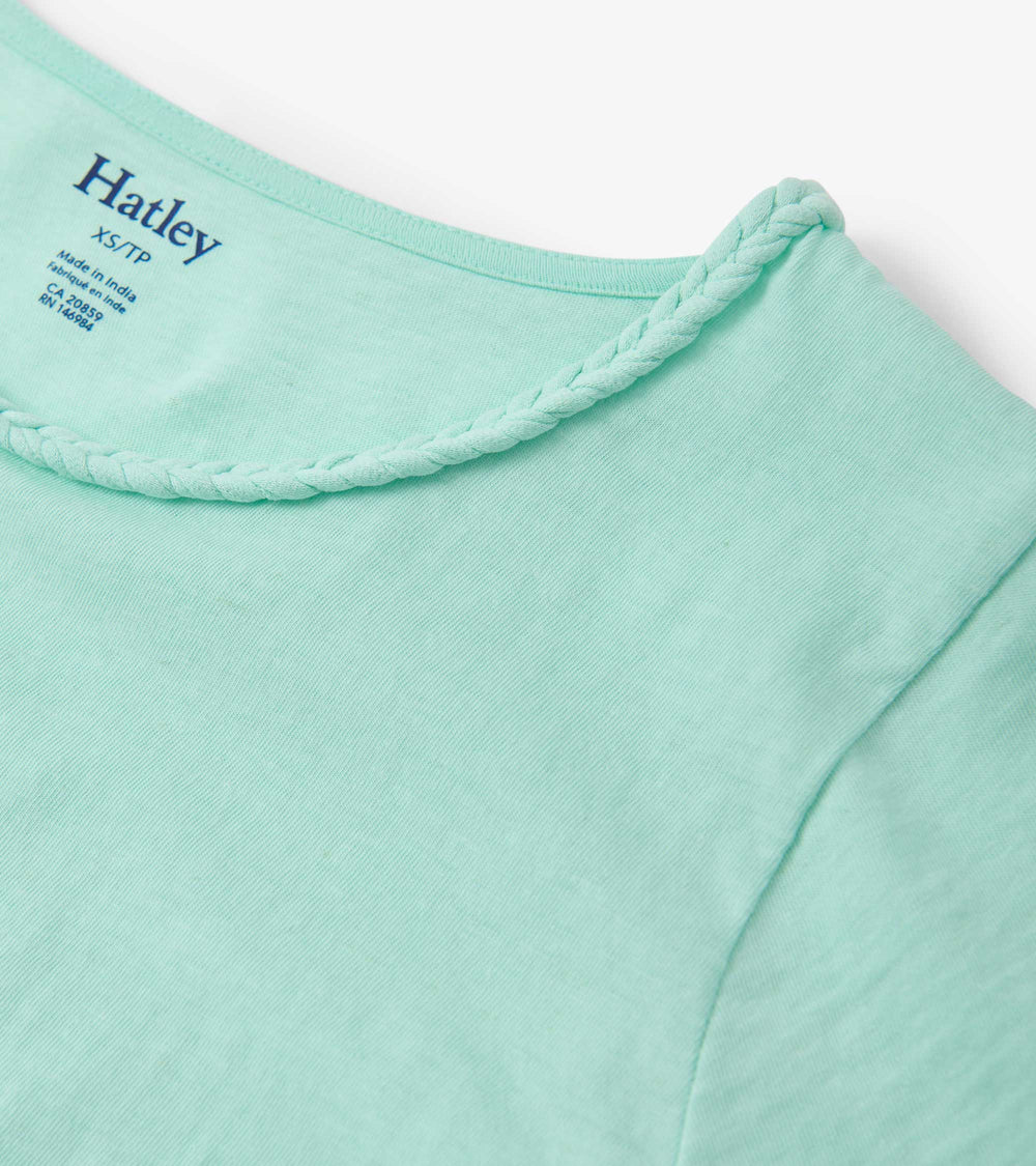 Hatley Braided Neck Tee - Aruba Blue