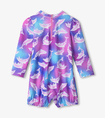 Hatley Baby Girls Airbrush Dolphins Rashguard Swimsuit