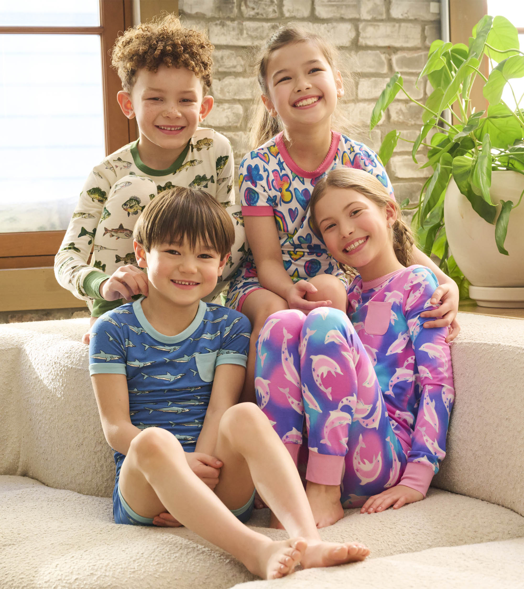 Hatley Girls Airbrush Dolphins Bamboo Pajama Set