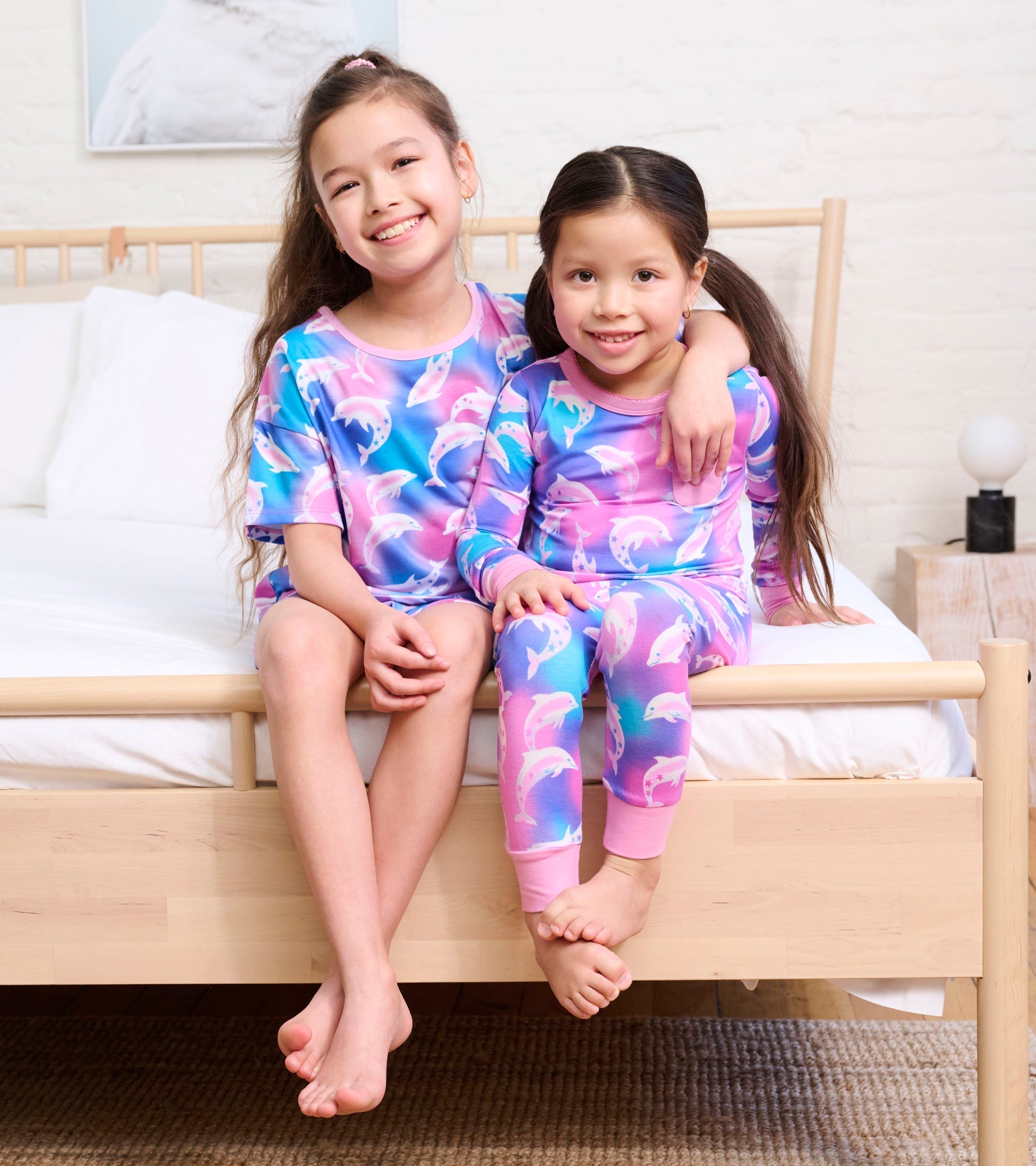 Hatley Girls Airbrush Dolphins Bamboo Pajama Set