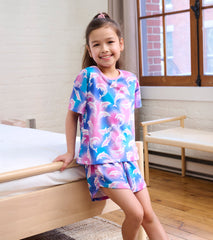 Hatley Girls Airbrush Dolphins Tee and Shorts Pajama Set