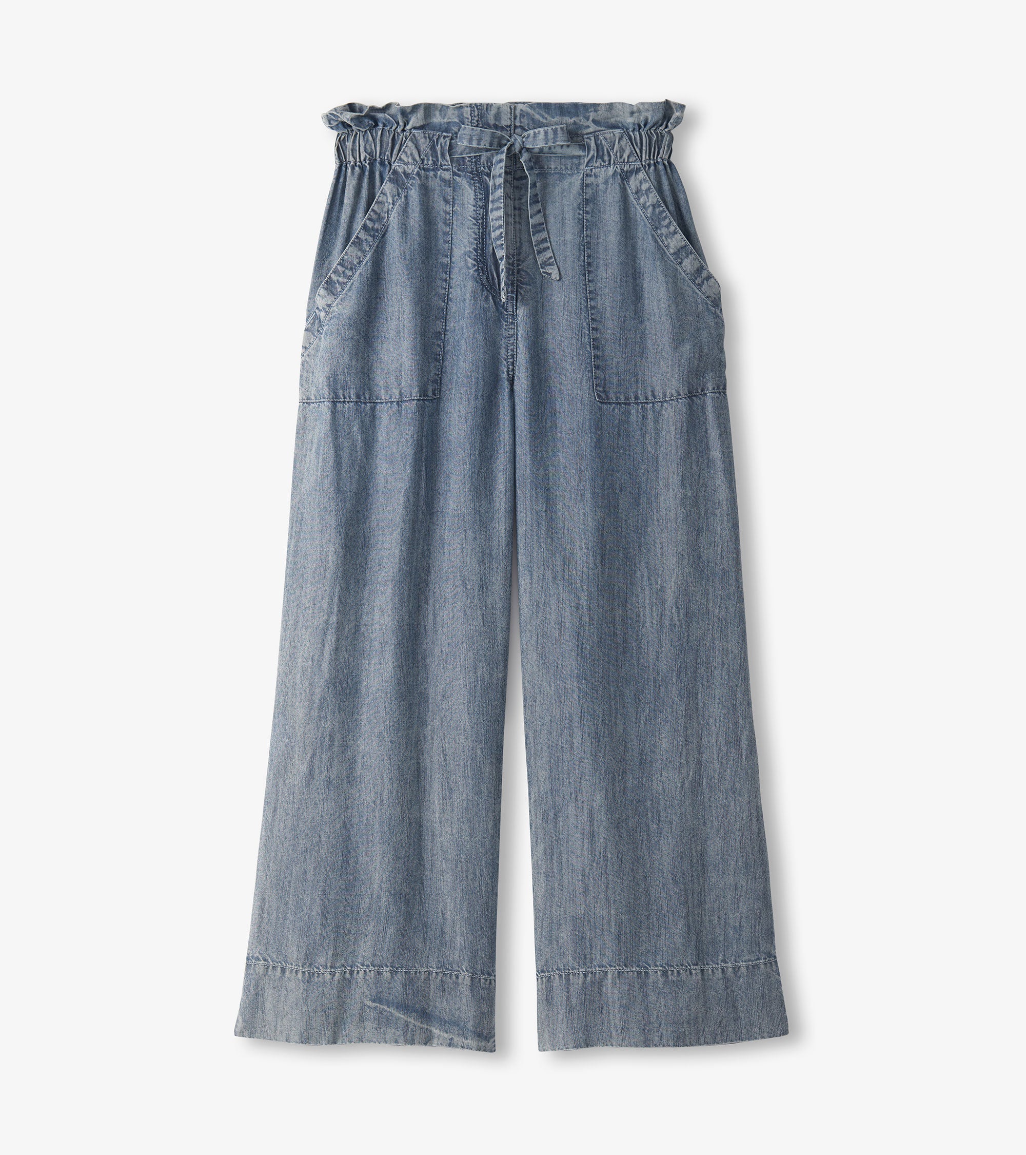 Hatley Tie Front Pants - Blue Acid Wash