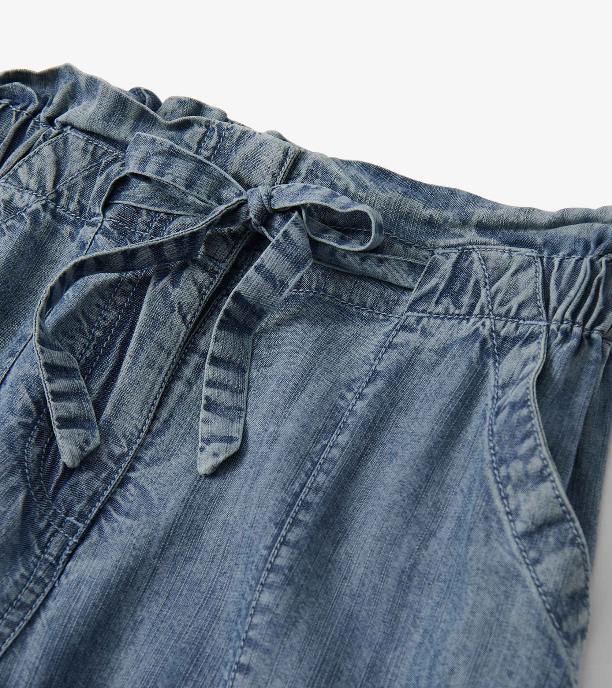 Hatley Tie Front Pants - Blue Acid Wash