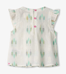 Hatley Baby & Toddler Girls Blue Feathers Pin Tuck Tup & Bloomer Set