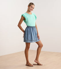 Hatley Layered Sleeve Tank - Turquoise