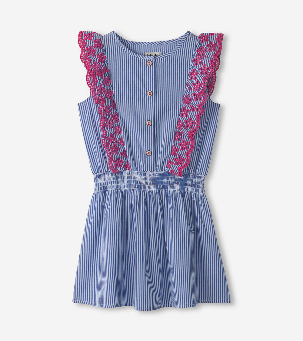 Hatley Girls Pinstripe Ruffle Dress