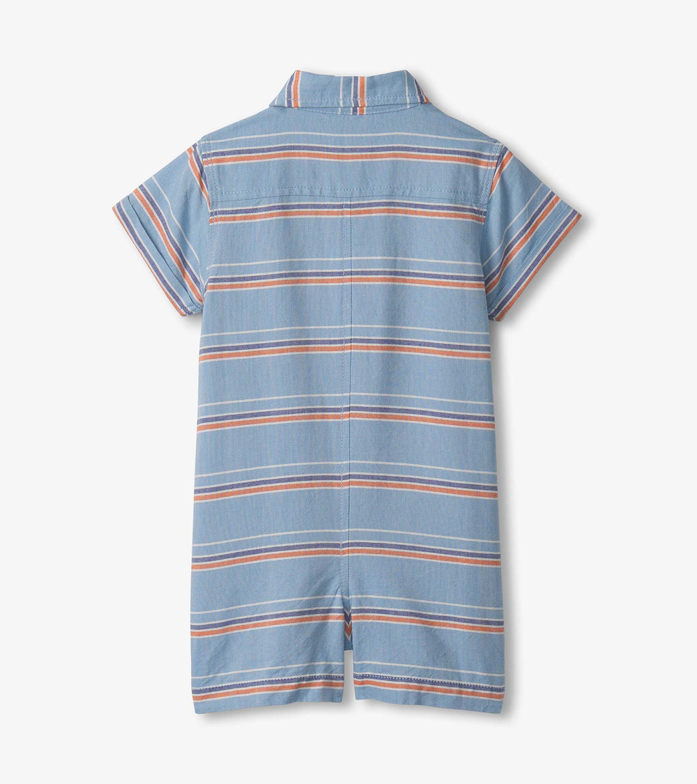Hatley Baby & Toddler Boys Striped Blue Woven Romper