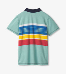 Hatley Boys Striped Teal Polo Tee