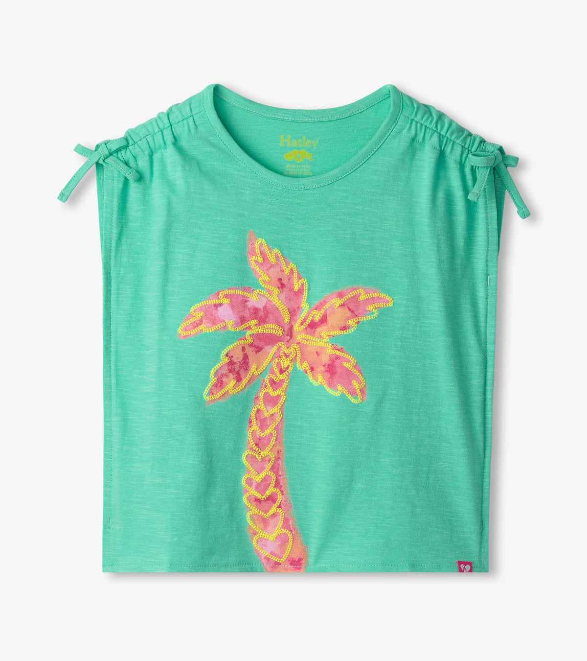 Hatley Girls Palm Tree Cinched Shoulder Top