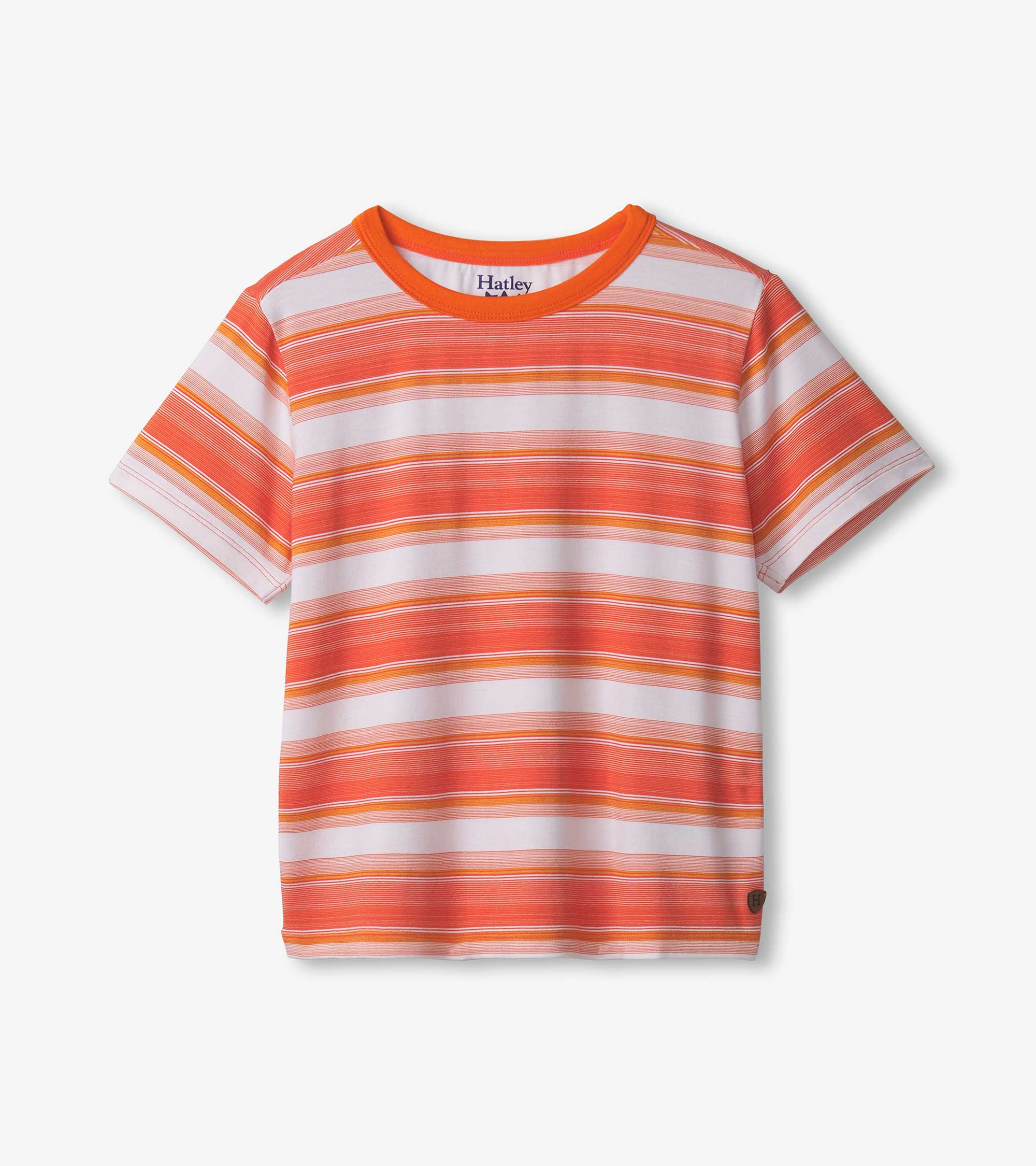 Hatley Boys Striiped Orange Bamboo Tee