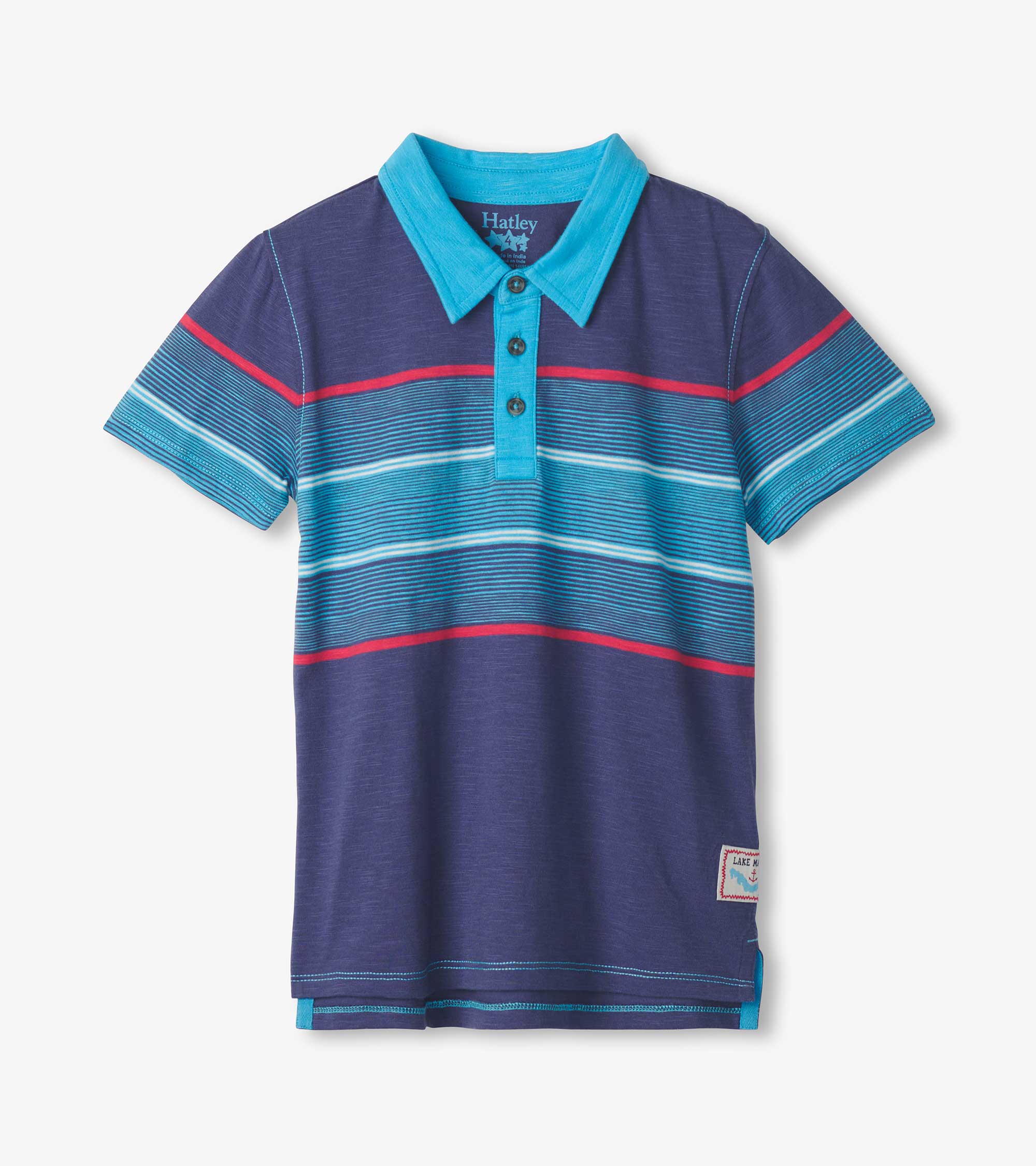 Hatley Boys Striped Blue Polo Tee