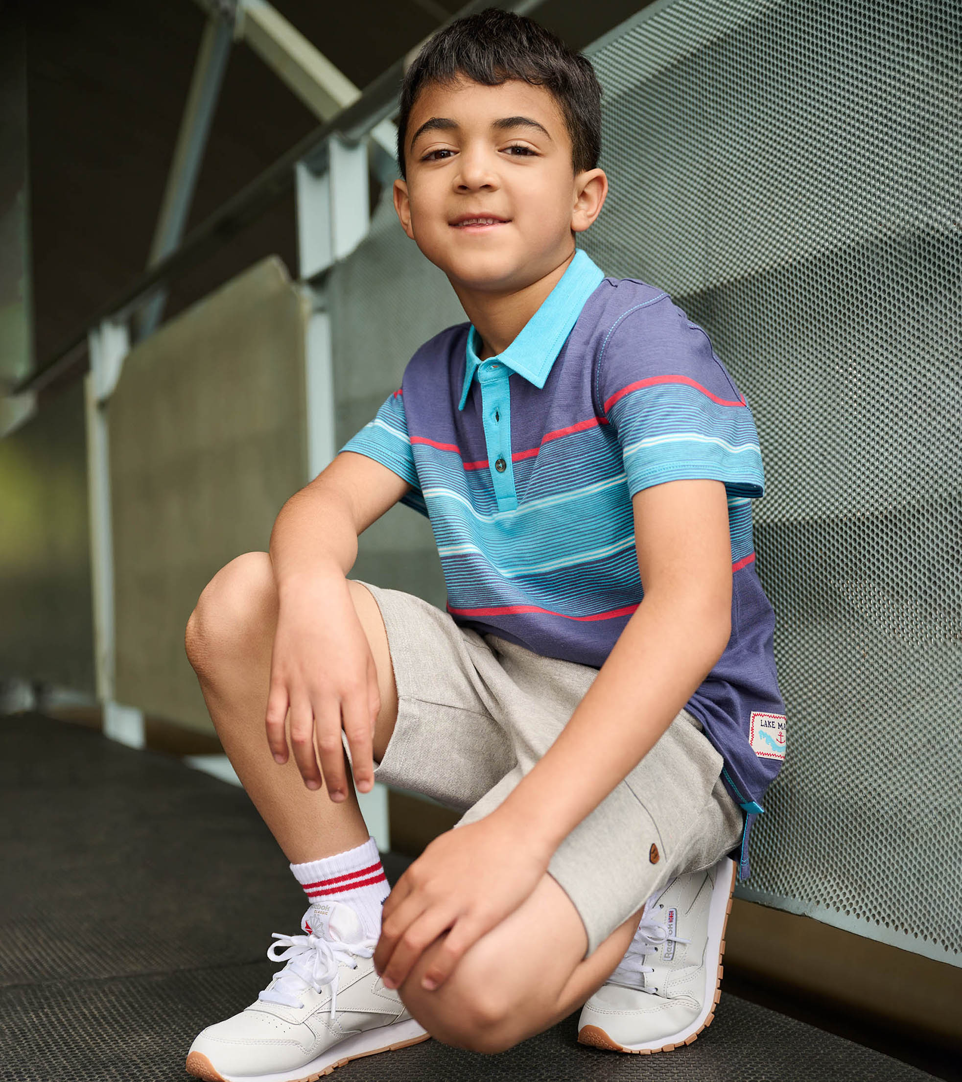 Hatley Boys Striped Blue Polo Tee