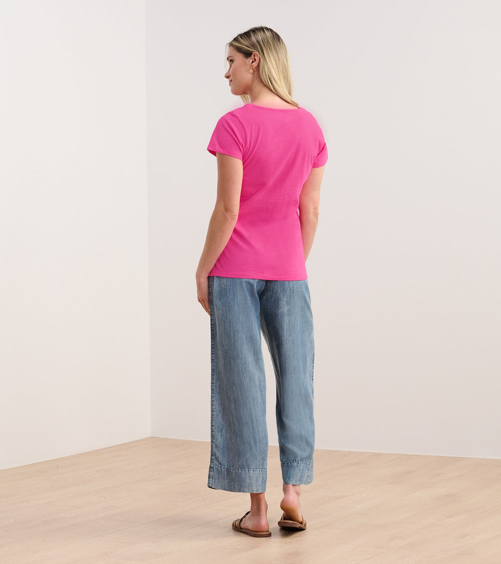 Hatley Braided Neck Tee - Fuschia
