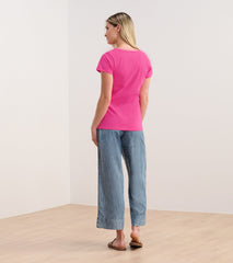 Hatley Braided Neck Tee - Fuschia