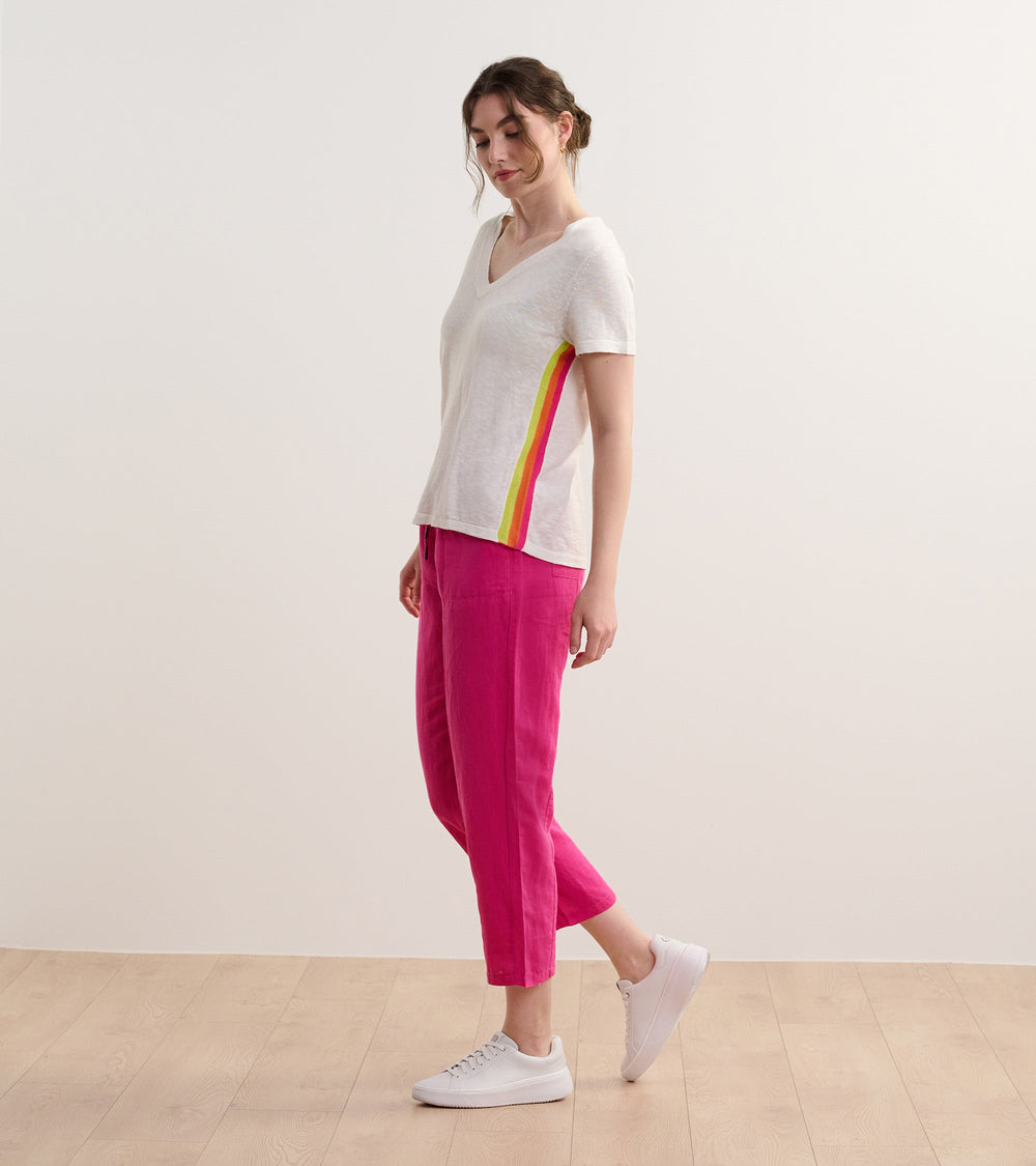 Hatley Straight Leg Linen Pants - Fuchsia