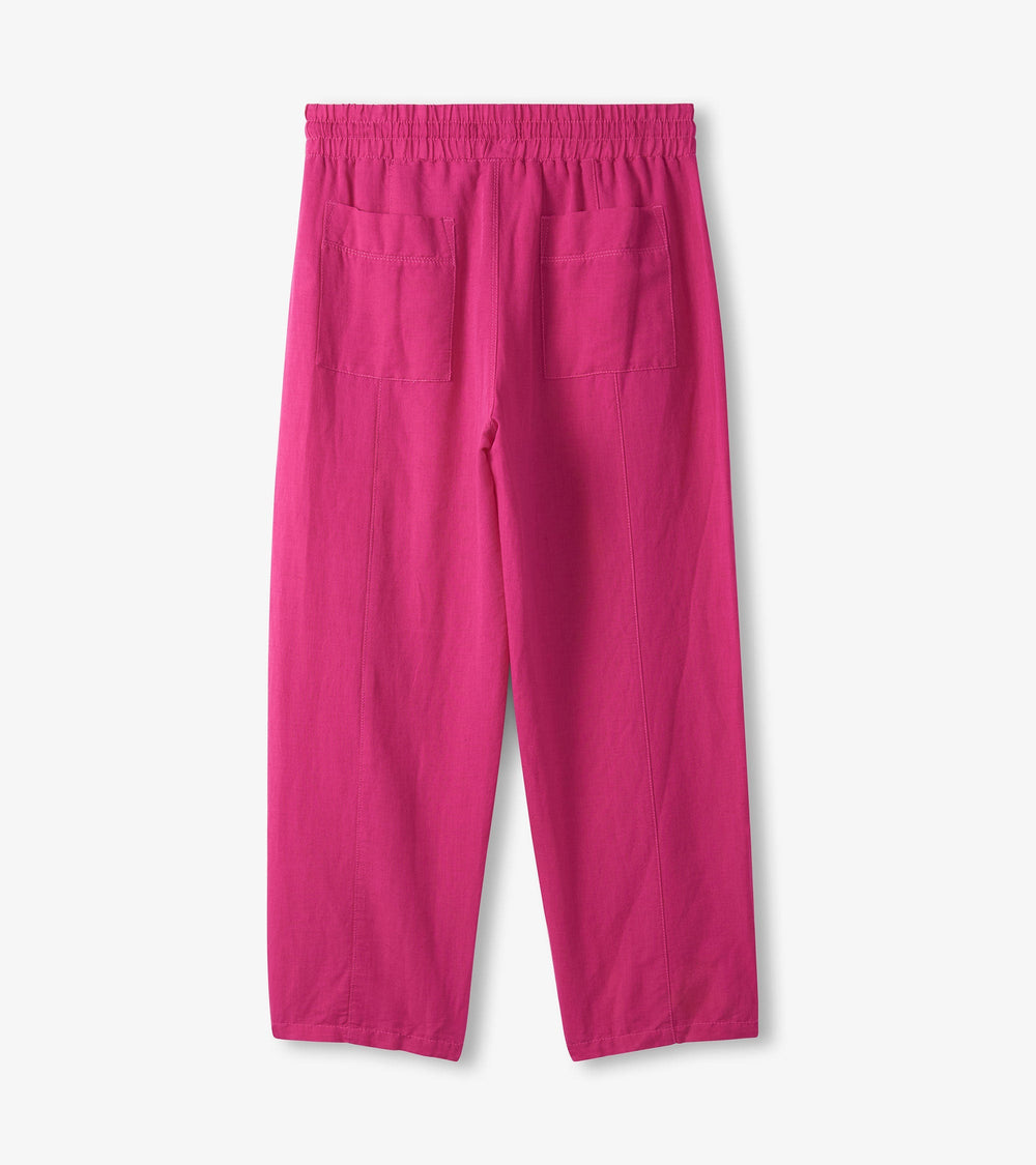 Hatley Straight Leg Linen Pants - Fuchsia