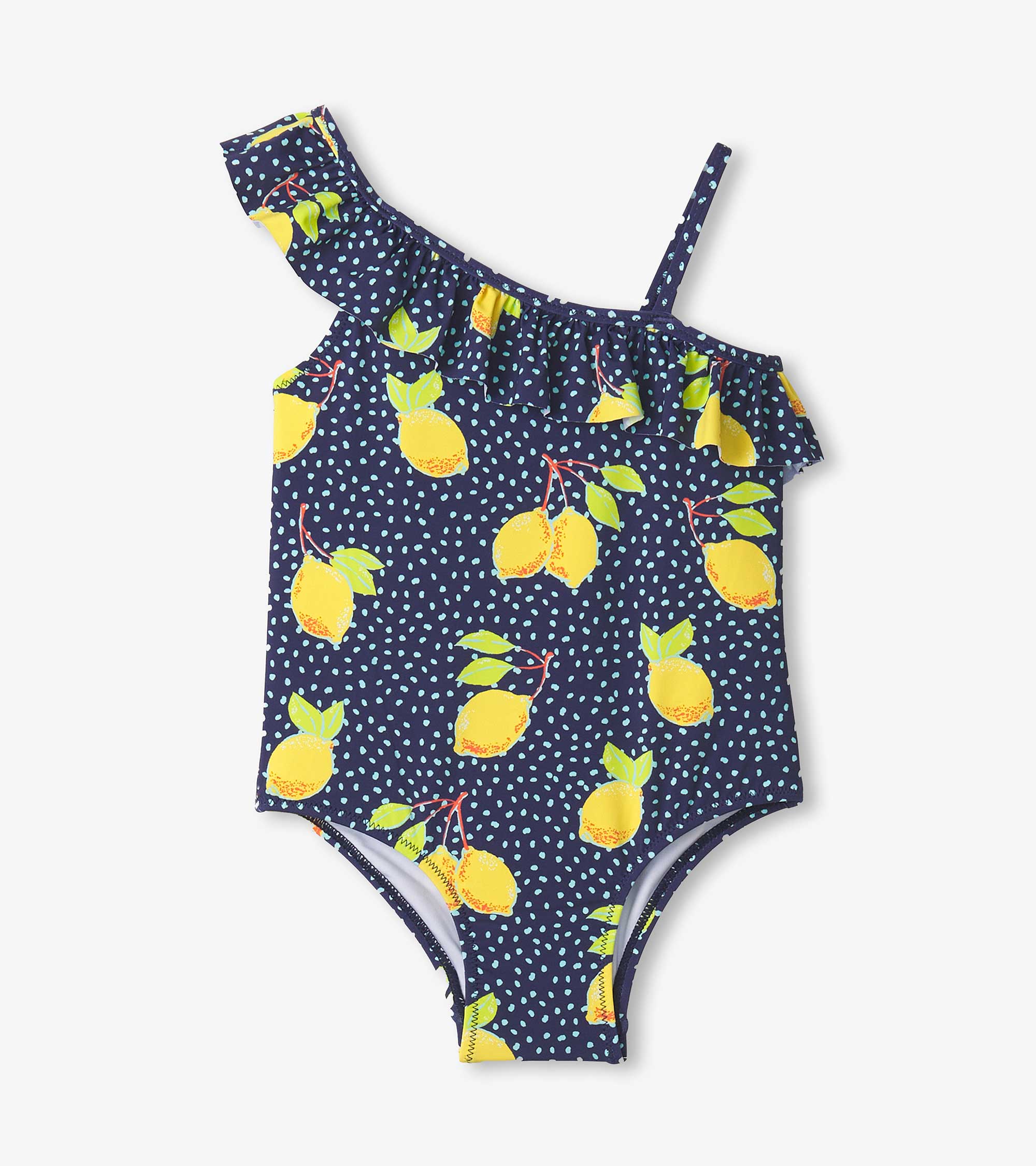 Hatley Girls Fresh Lemons Ruffle Trim Swimsuit