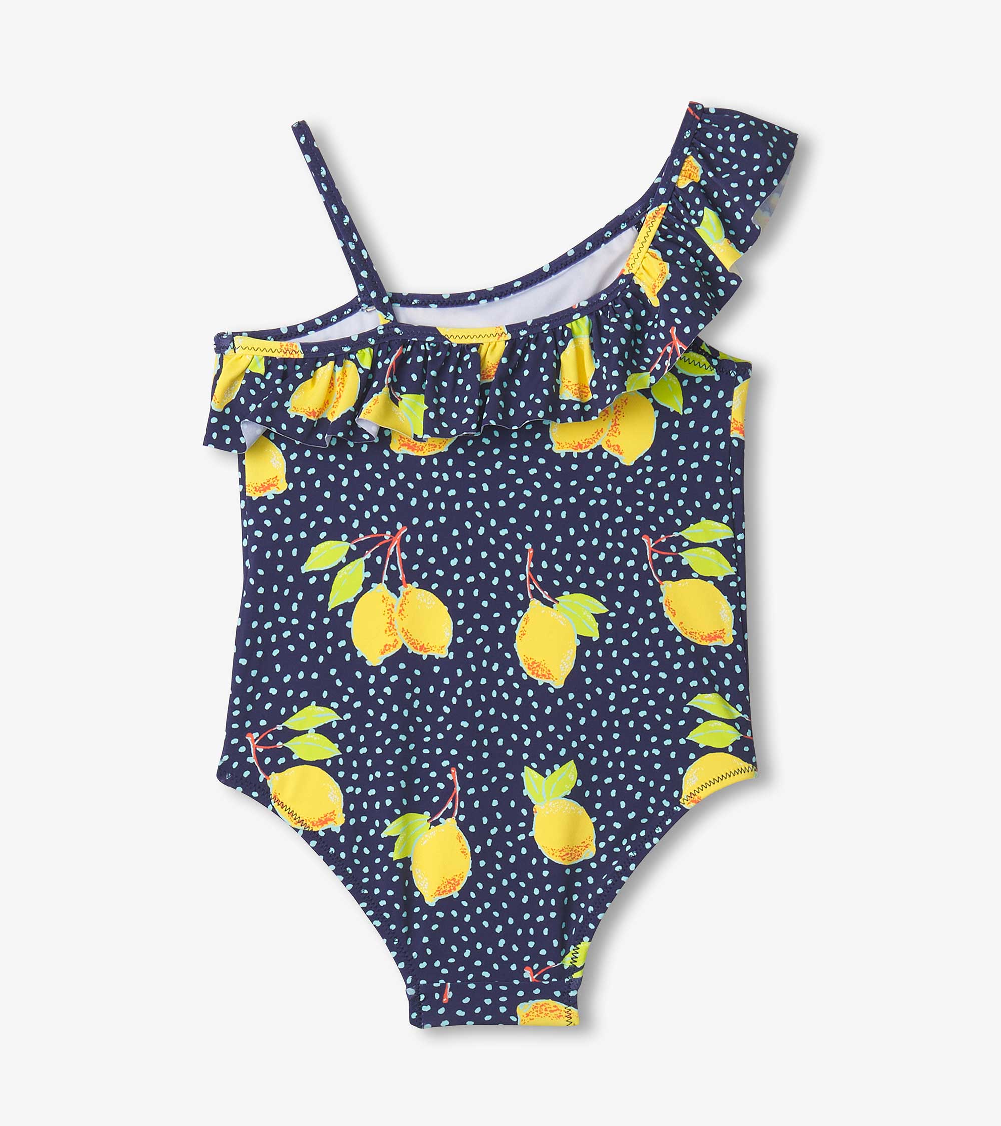 Hatley Girls Fresh Lemons Ruffle Trim Swimsuit